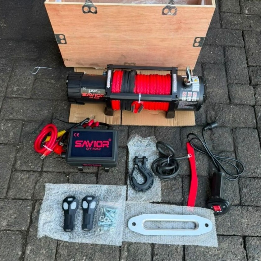 ELECTRIC WINCH 13500 LBS 12V SAVIOR OFF ROAD WINCH ALAT BANTU PENARIK MOBIL OFFROAD