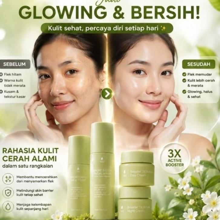 PAKET SKINCARE NBS MACHA 3X ACTIVE BOOSTER KHUSUS FLEK HITAM DAN MENCERAHKAN AMAN UNTUK BUMIL DAN BU