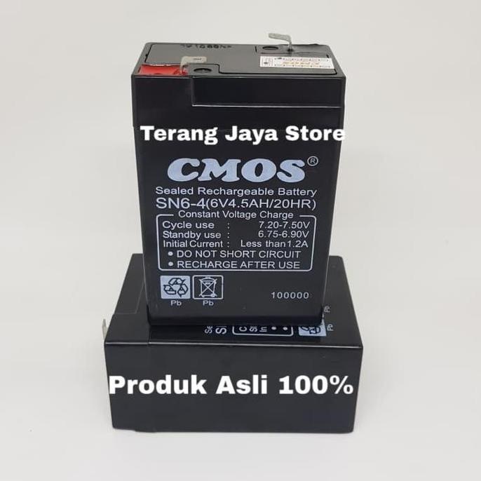 Aki CMOS 6V SN6-4 Baterai Aki Cmos 6V 4.5A Accu CMOS 6N4 Accu Kering CMOS 6V Aki Kering