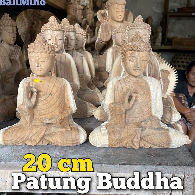 ___] Patung Buddha Kayu Patung Buda Kayu Patung Budha Kayu Pajangan Budha