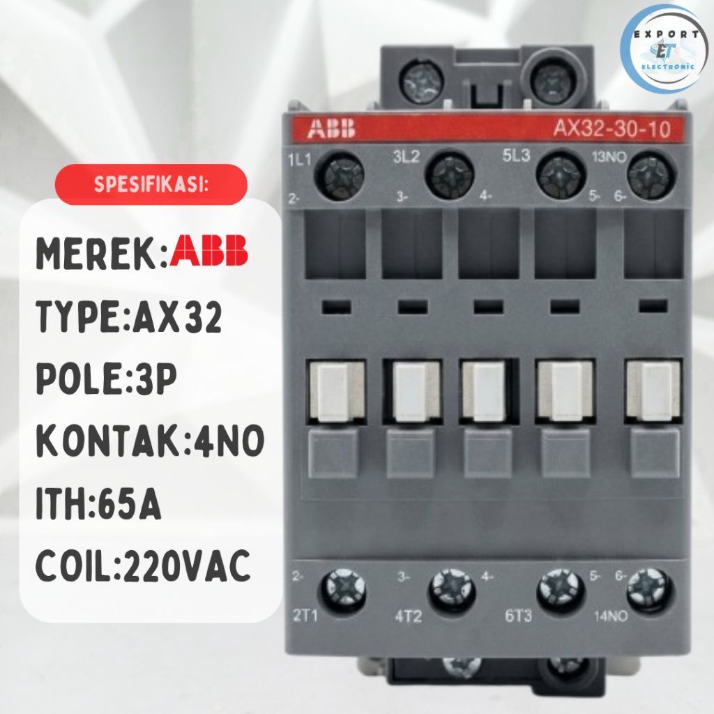Kontaktor Contactor ABB AX12 AX12-30 AX12-30-10 AX12-30-01 110V 220V 380V / abb ax25-30-01