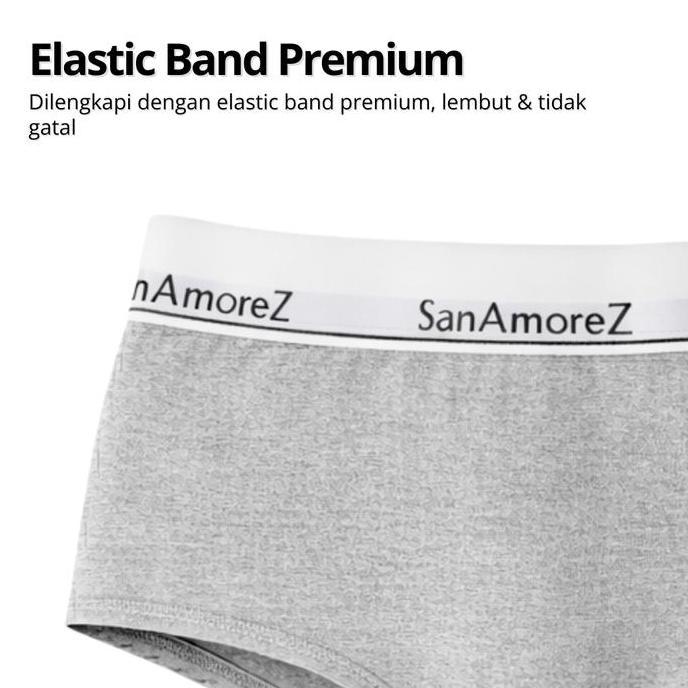 Oemahwear- Sanamorez | Women Boyshorts Panty / Celana Dalam Nita - Cotton | Size Xs - Xl | Mid Ist |