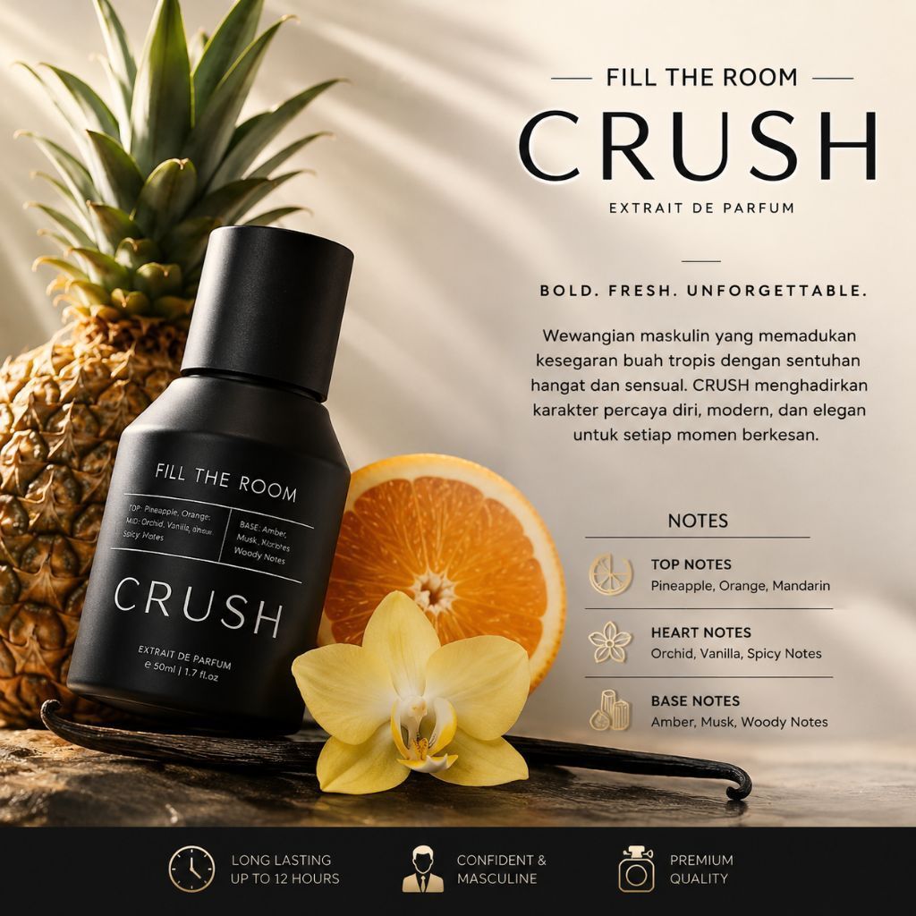 FTR CRUSH Extrait De Parfum 35ML - Parfum Pria Wangi Tahan Lama - Long Lasting - Extrait Parfum - Me