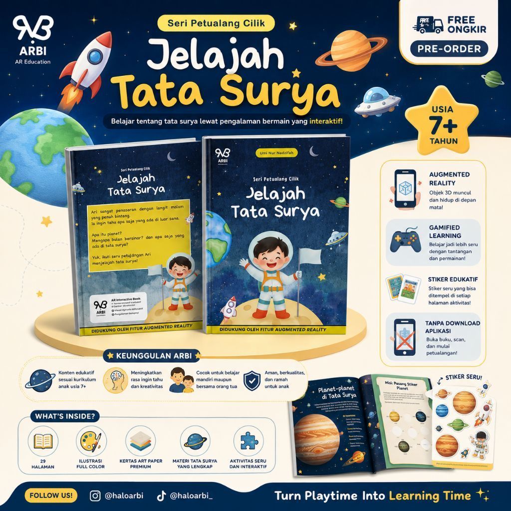 ARBI — Seri Petualang Cilik: Jelajah Tata Surya | Buku Belajar Interaktif Berbasis Augmented Reality