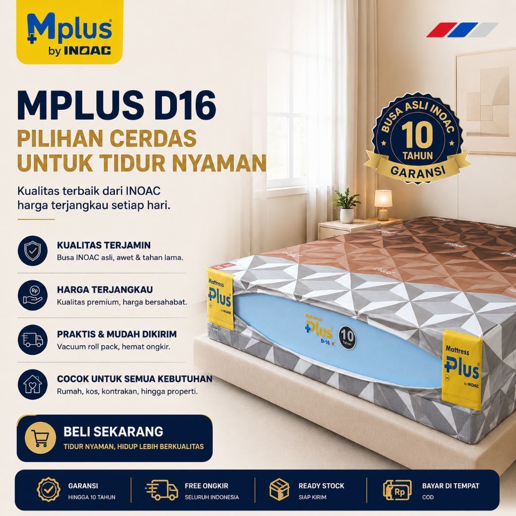 Kasur Busa Inoac Mplus D16 Tebal 20cm Ukuran 160x200cm