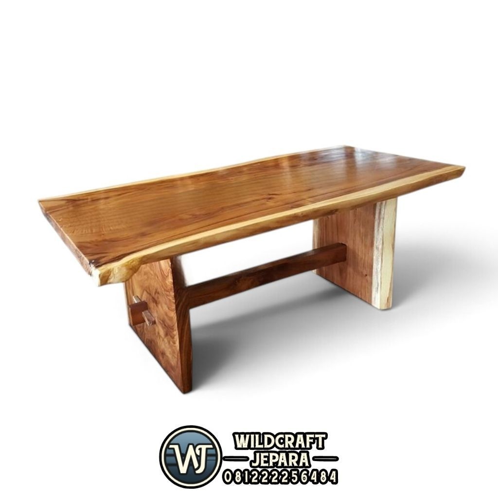 MEJA MAKAN SOLID 150CM - MEJA MAKAN 150x80CM KAYU TREMBESI