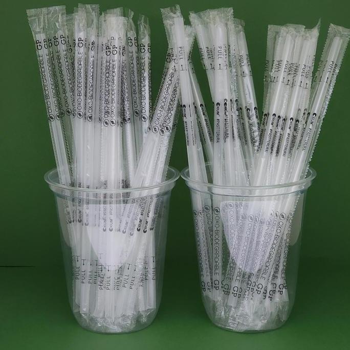 Save- Sedotan Oxo-Bio Transparant 620 Runcing Steril (Ramah Lingkungan)