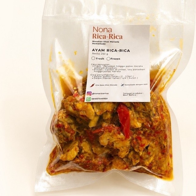 Ayam Rica-Rica Khas Manado 250 g Frozen| Nona Rica-Rica