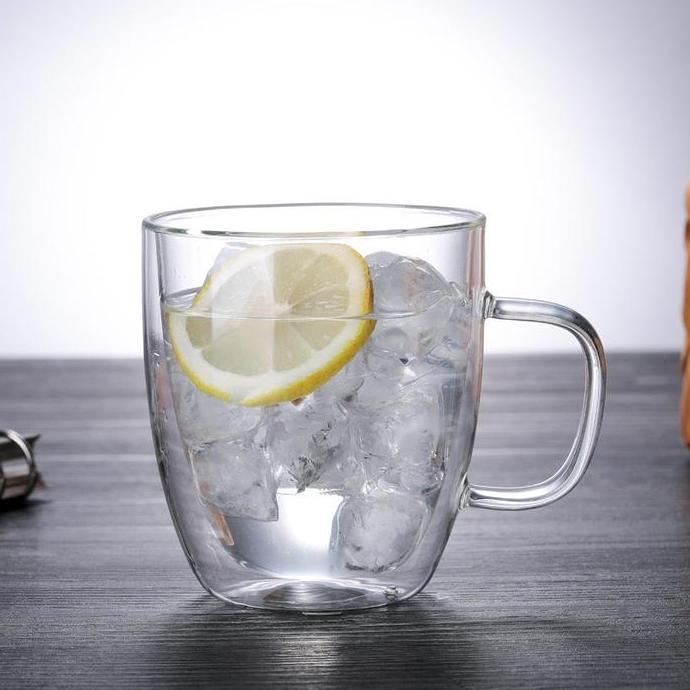 Save- Zengelas Double Ll Anti Panas Insulated Cup Glass Kaca Dobel Bagus Unik Tebal