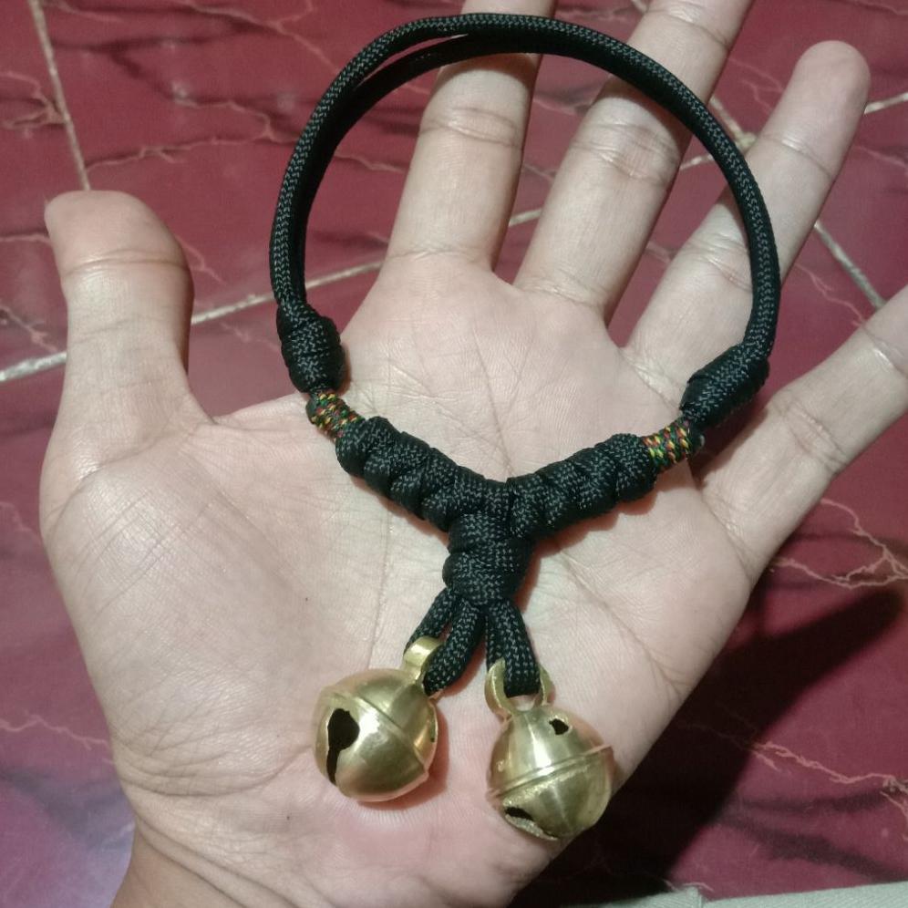 Kalung kambing Mini / Pygmy Goat Lonceng Kuningan Tali Paracord Aksesoris