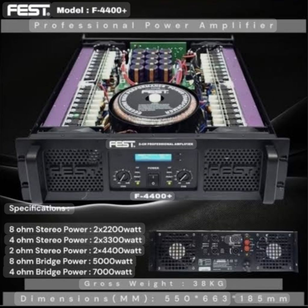 POWER AMPLIFIER FEST F-4400+ CLASS GB STEREO ORIGINAL F4400+ F4400 PLUS