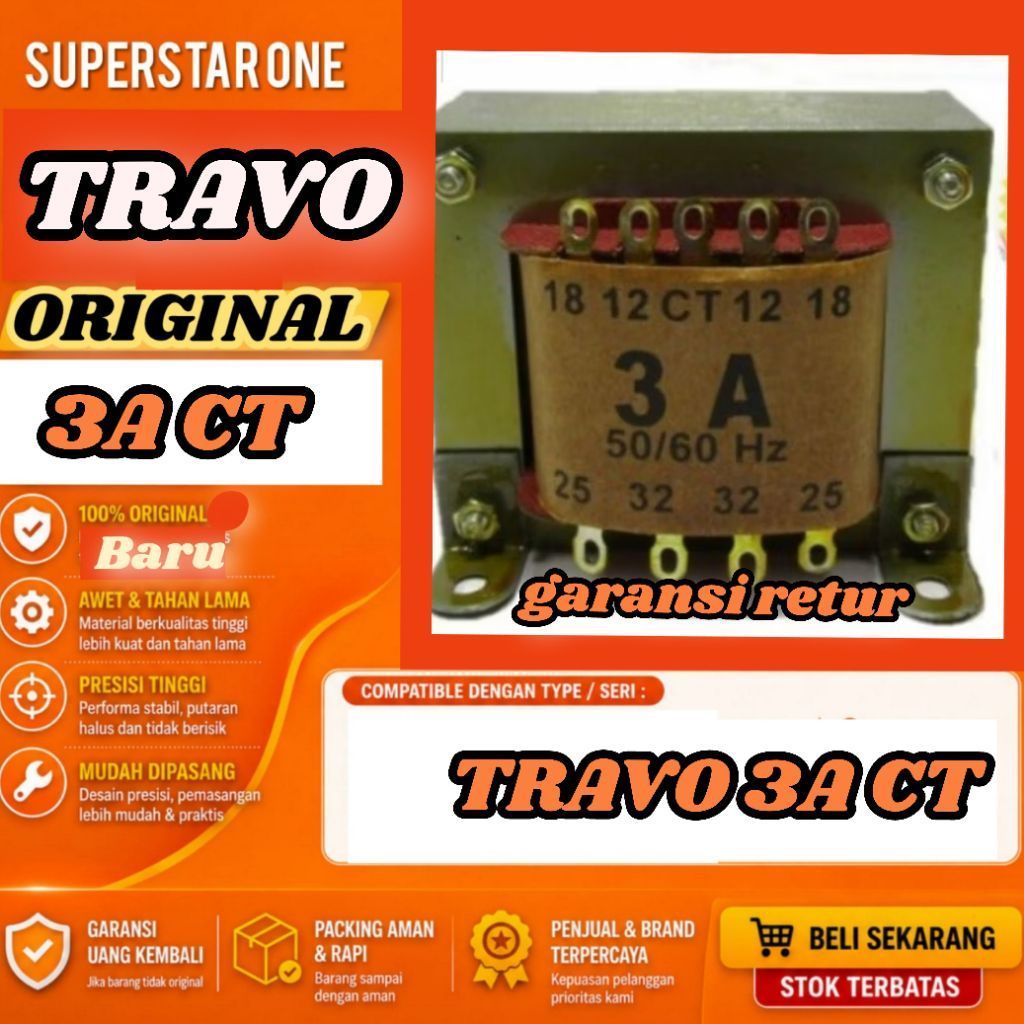 travo 3a ct trafo 3a ct murni tembaga