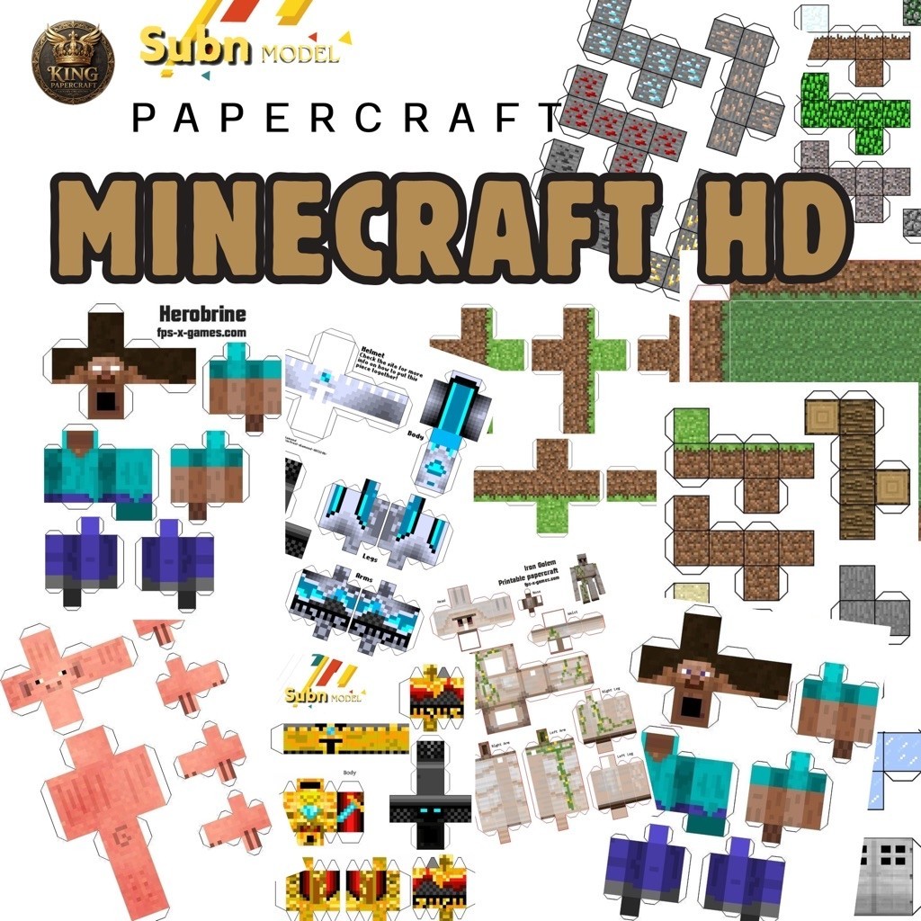 DIY Papercraft Minecraft HD frost diamond, dan banyak pilihan karakter minecraft pocket edition jasm