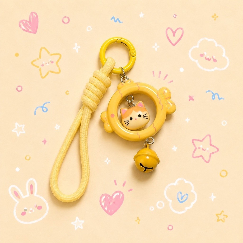 Phone Charm Boneka Kucing | Aksesoris HP | Gantungan Handphone Karakter Kucing | Bag Charm Kucing