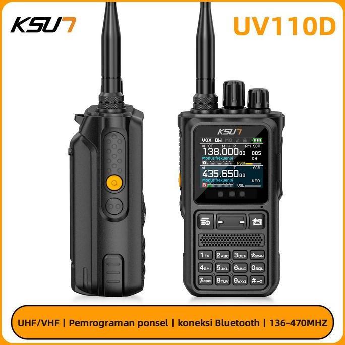 KSUN X-TFSI Walkie Talkie UV110D jarak 10km Duall band frekuensi penulisan bluetooth Walkie Talkie