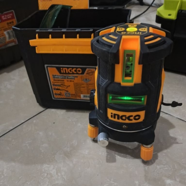 Ingco Green Laser Level 30m 5 Line With Battery