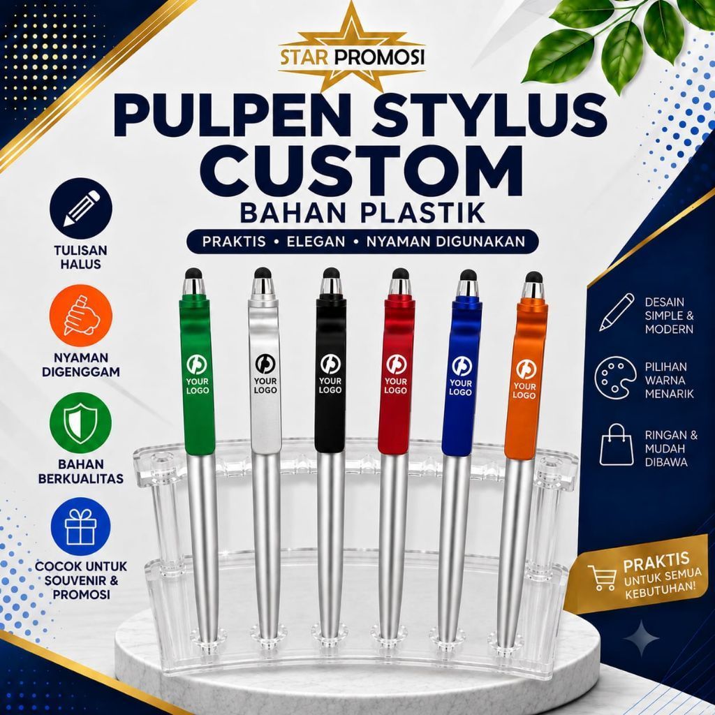 pulpen stylus custom/bolpoint custom logo/pulpen cetak logo/pulpen promosi