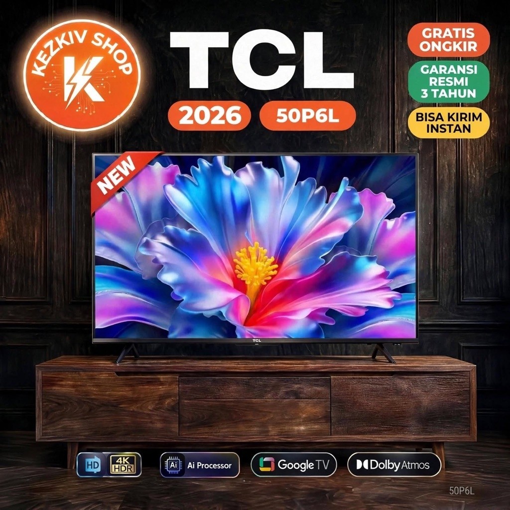 TCL 50P6L UHD 4K GOOGLE TV HDR10+ 50 INCH 2026 SERIES
