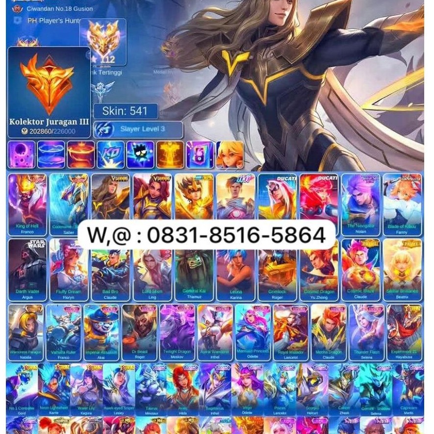 jual akun ml sultan