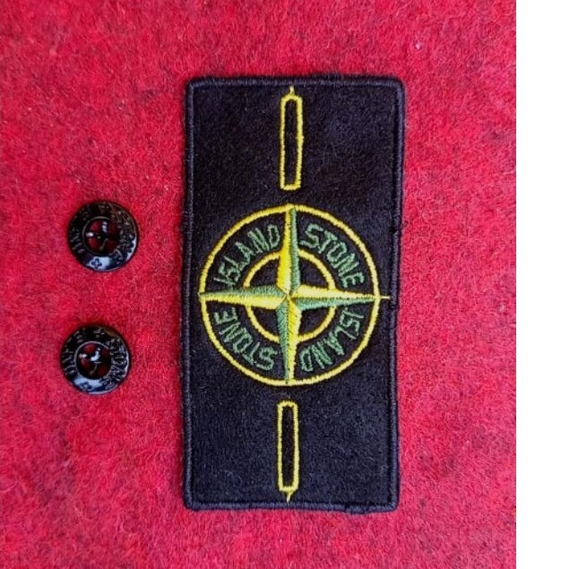 Patch Bordir Stone Island Junior include 2Pcs Kancing Miror 1:1
