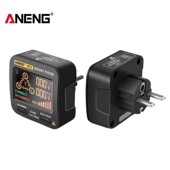 ALAT UJI GROUNDING ANENG TESTER STOP KONTAK VOLTAGE RCD CHECK EU PLUG