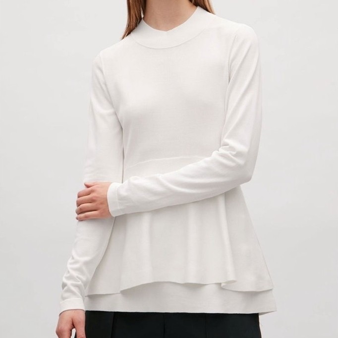 COS Peplum Top White NEW