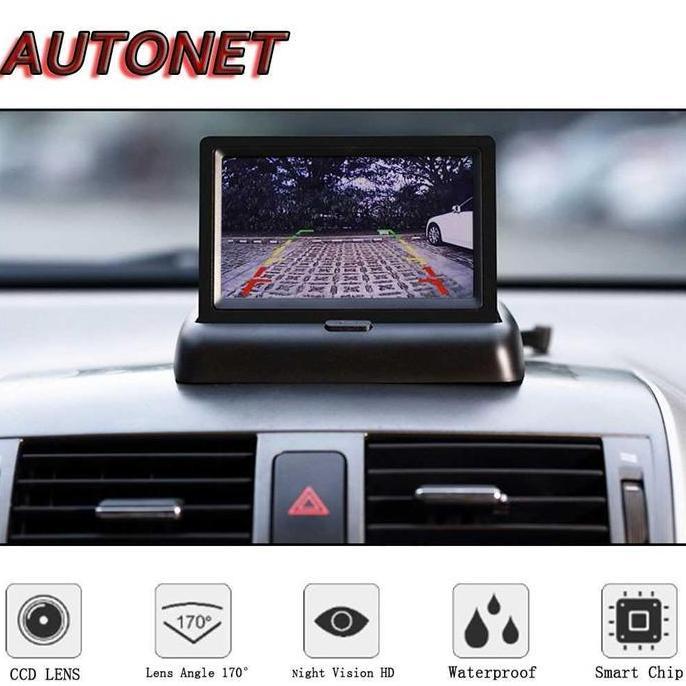 Zafiraya61 - AUTONET Monitor Kamera Mundur Parkir Universal Mobil Bus Truk 12 - 24 volt Foldable Rea