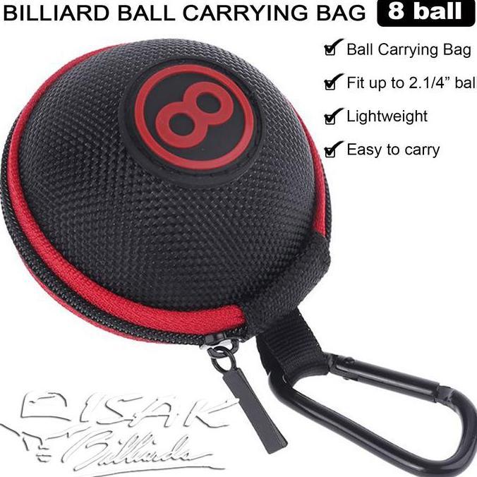 Billiard Ball Bag - 8-Ball Tas Bola Biliar Carabiner Storage Pool Cue