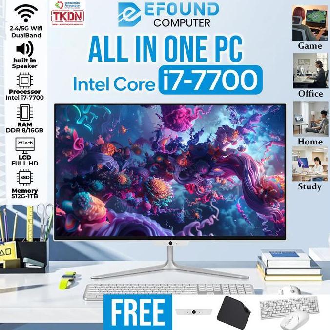 Seno_bar - eFound PC All-in-One Intel Core i7-7700 Super Tipis, Full HD 19-27 inch Z2, 16GB RAM, 1TB
