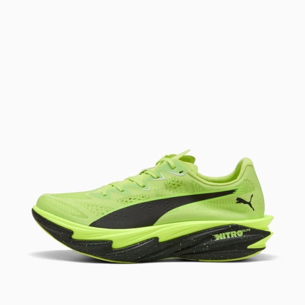 Sepatu Puma DAVIATE Nitro Elite 4 Running Sunny Lime black Men's Shoes Original