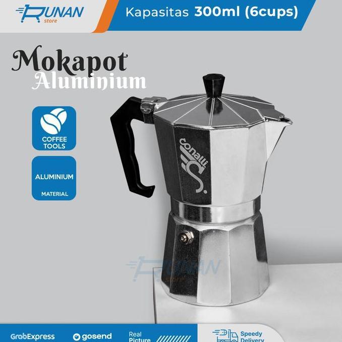 Mokapot 300ml 6 Cup Moka Pot Alat Pembuat Espresso Maker Moka Pot 300