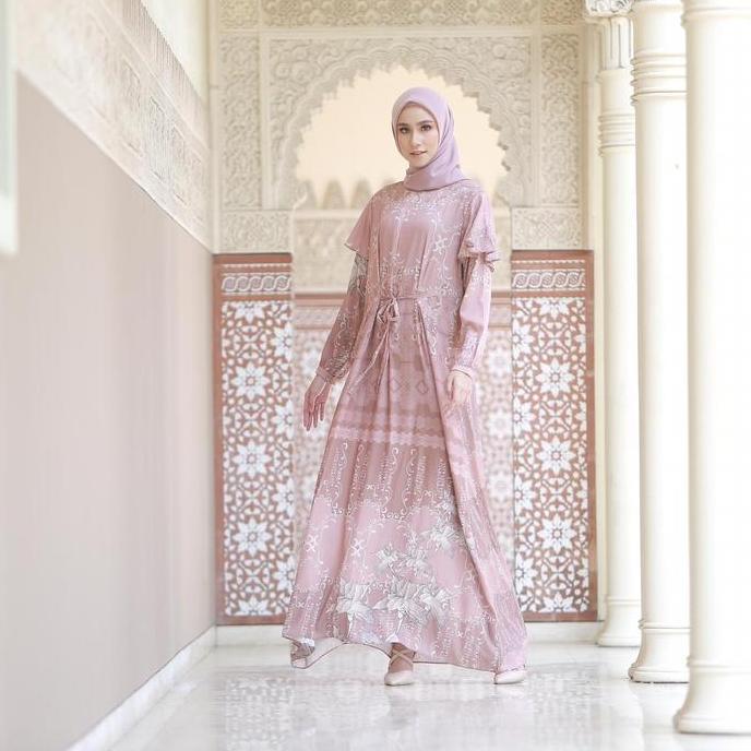 Mylady Dress Charlote gamis mewah Cantik Formal Motif Muslim Nyaman Silk Simple Pita  Wanita Kondang