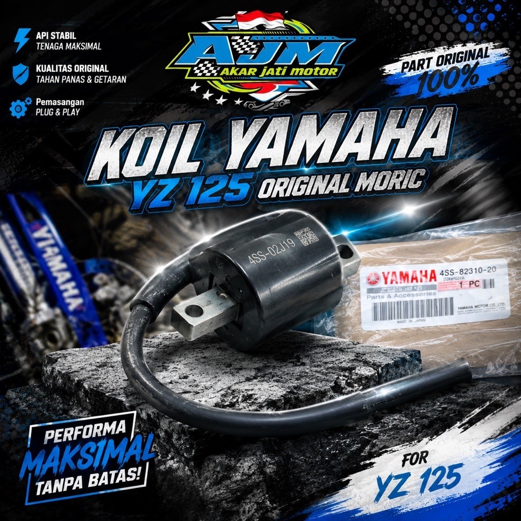 COIL IGNITION YZ125 KOIL YZ 125 Original Yamaha Made in Japan 4SS-82310-02 MORIC ORIGINAL JEPANG