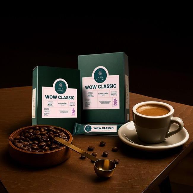 WOW Coffee Classic Instant Kopi Bubuk Sachet Box Isi 25 Pcs SSS