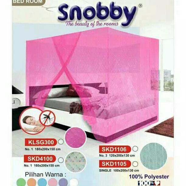 Snobby Kelambu Tile Single Snowbay 120X200X130 Cm Jaring Kain Halus Tebal Anti Nyamuk Elegan Warna P