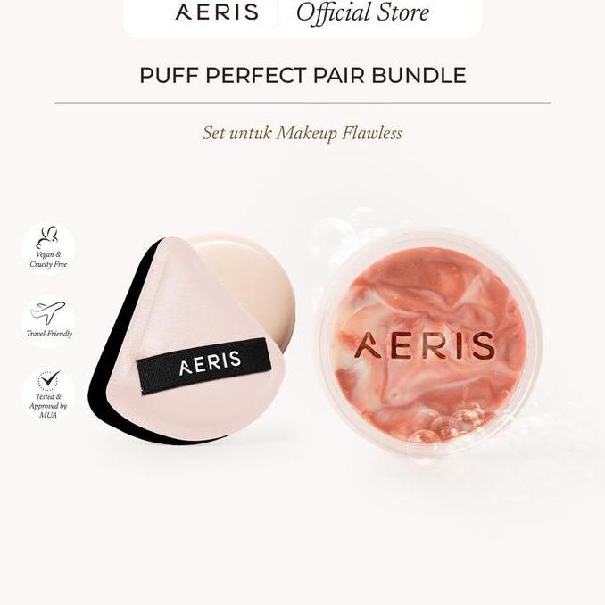 Aeris Beaut The Puff Perfect Pair Bundle | Set Praktis Paket Hemat Spons Lembut Cloud Conceal Puff D
