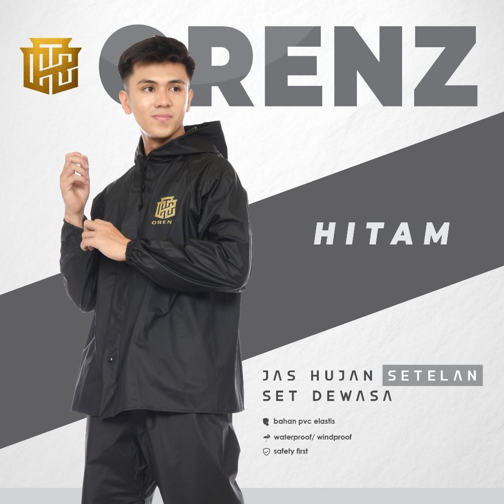 JAS HUJAN SETELAN PRIA WANITA BAHAN PVC TEBAL LENTUR ANTI REMBES BY ORENZ