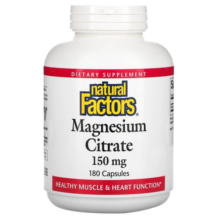 Natural Factors Magnesium citrate 150mg Muscle Heart Health - 180 Capsules