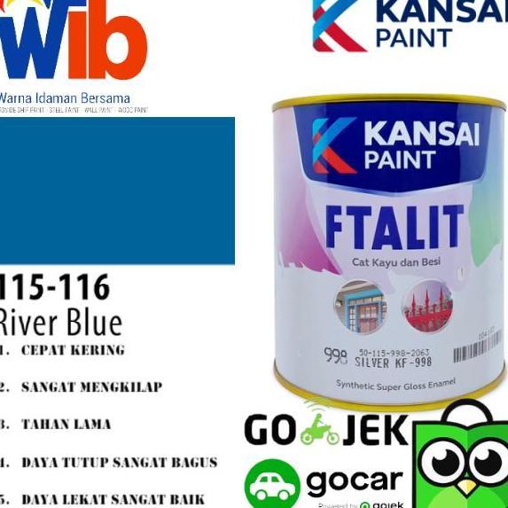 Kansai Ftalit Cat Besi & Kayu Gloss 1 Kg / River Blue 115-116