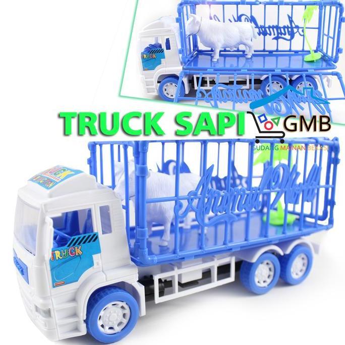 Mainan Anak Truck Isi Hewan Heavy Machine St2044 Truk Pengangkut Hewan Sapi Kurban