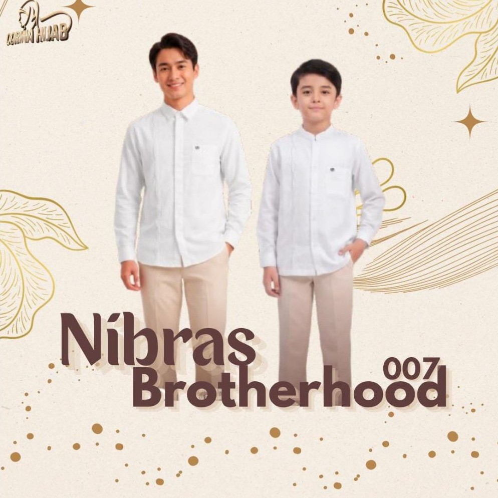 Koko Nibras Brotherhood 007/ Koko Dewasa Nibras/ Koko Anak Nobras / Koko Lengan Panjang/Koko putih