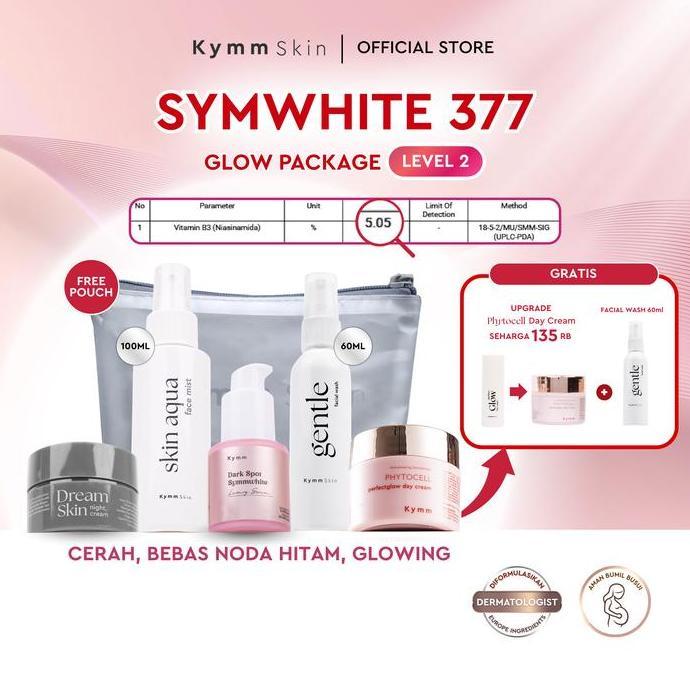 Sb22 [7Pcs] [Upgrade Day Cream Phytocell + Free Gentle Fw 60Ml + Pouch] Kymm Skin Glow Package Level