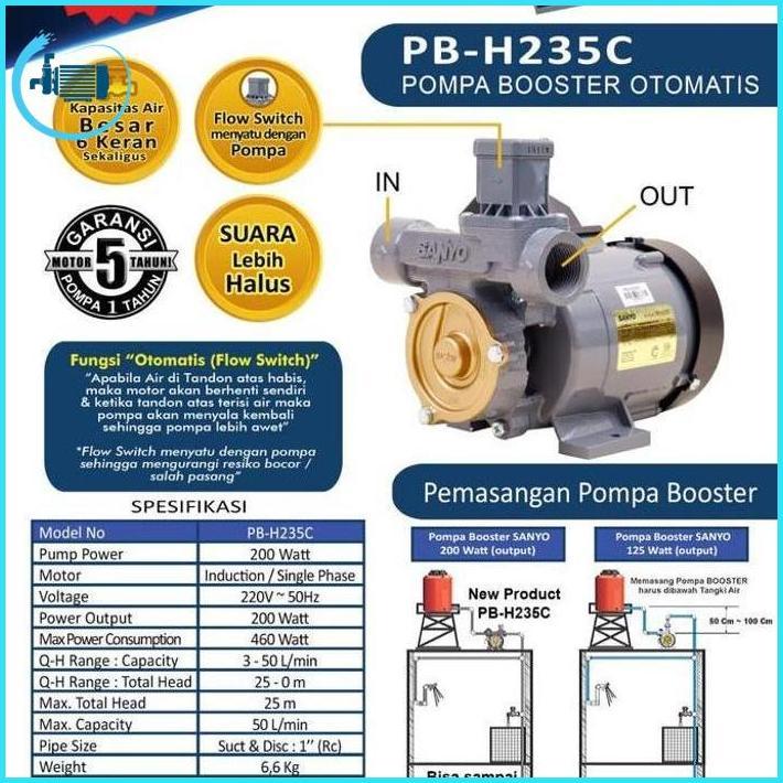 Pompa Booster Sanyo Pbh 235 C (Booster Pump) Best Seller