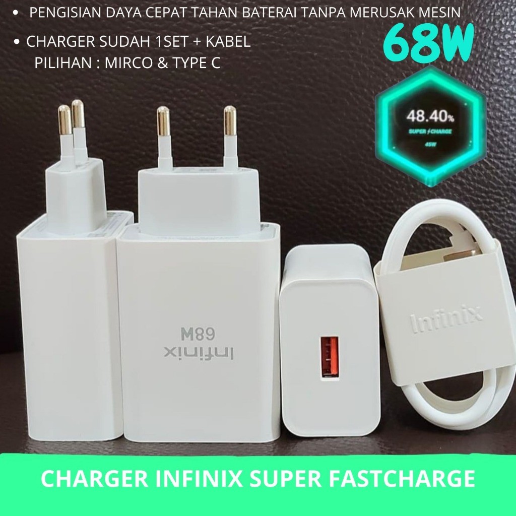 Charger 68W Note 30 Pro infinik Zero 30 5G USB-C Fast Charging / Casan 68W