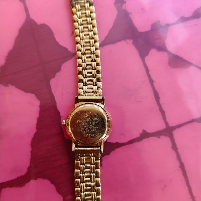 [VINTAGE] Jam Tangan Wanita Raymond Weil Genève 5834 Gold Electroplated 18K (Emas 18K) asli+ Pouch O