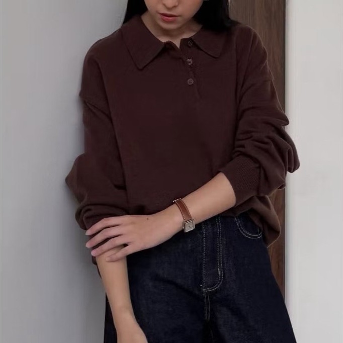Gonegani Wool Acrylic Premium Polo  PL warna cappucino