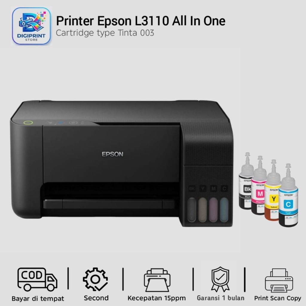Printer Epson L3110 Print Scan Copy bekas siap pakai