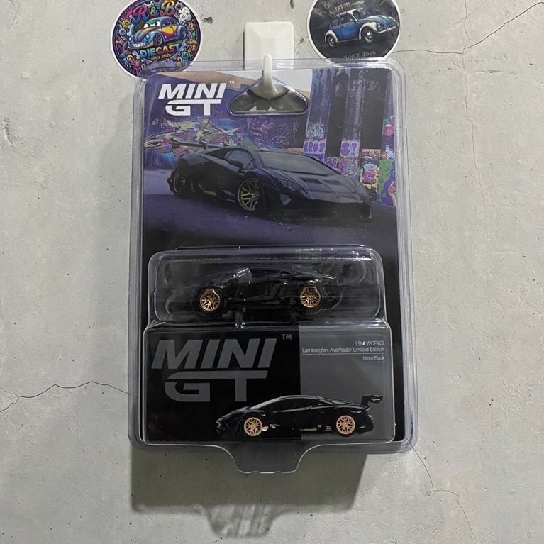 MINI GT LB-WORKS LAMBORGHINI AVENTADOR LIMITED EDITION BLACK ( BLISTER) SEALED/ SEGEL