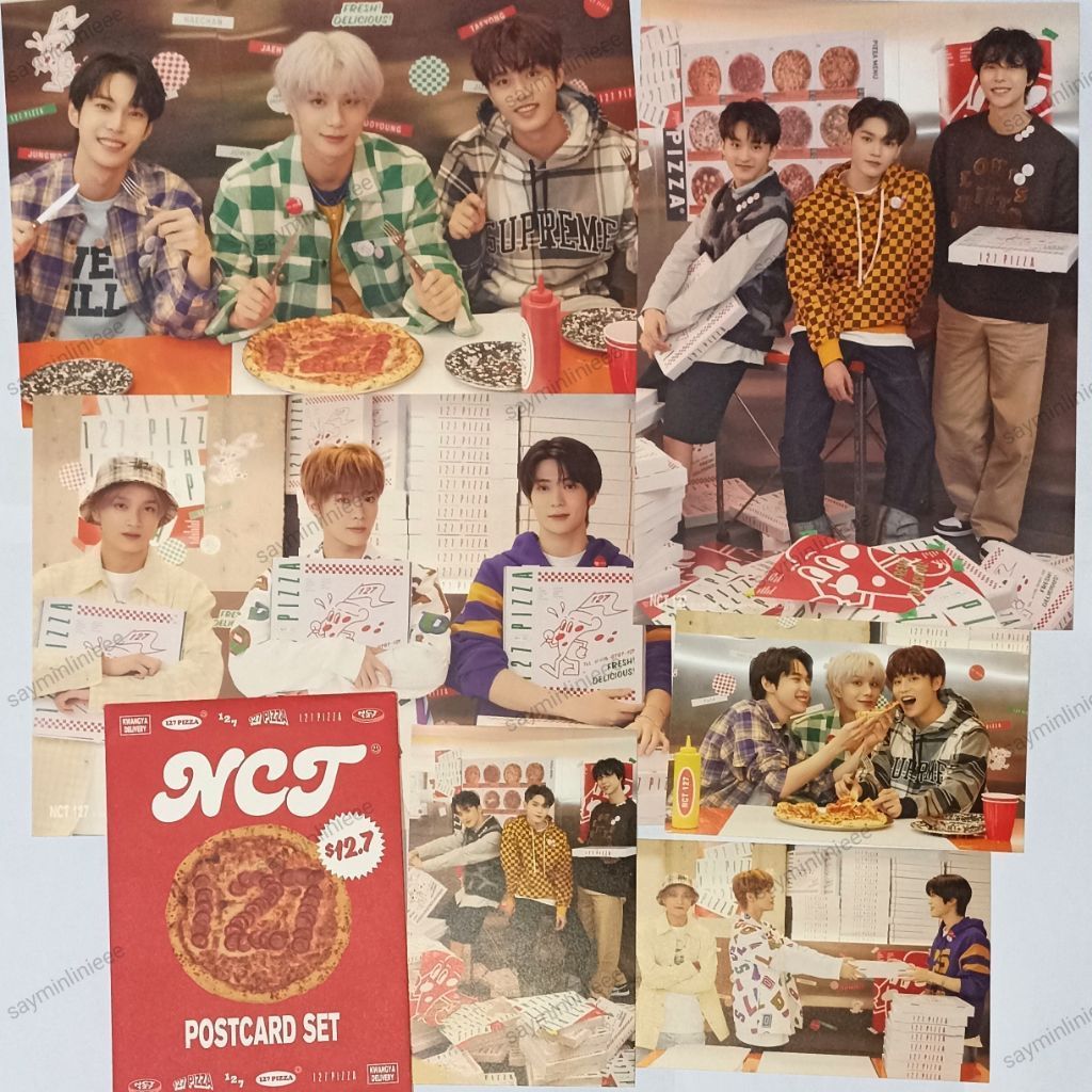 Readystock official mini poster postcard NCT 127 pizza season's greetings 2022 segre sg22 jaehyun ma