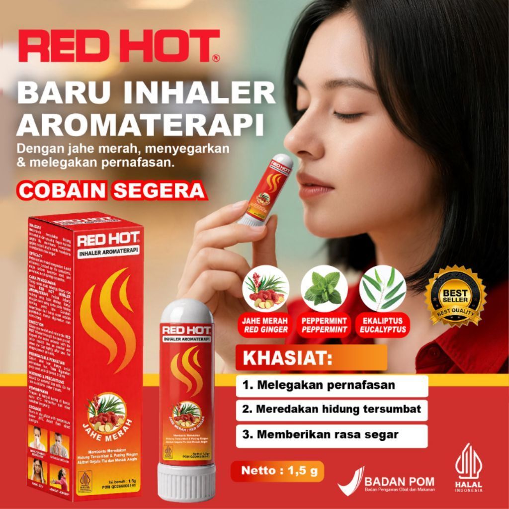 Minyak Angin Roll On Jahe Merah 10ml - Aroma Jahe Merah, Cepat Meresap, Praktis
